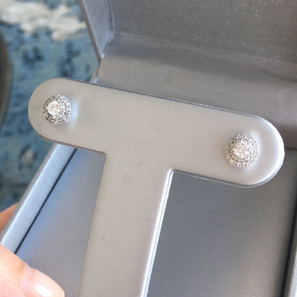 WOW 1/2 CTW Diamond Double Halo Stud Earrings 14K